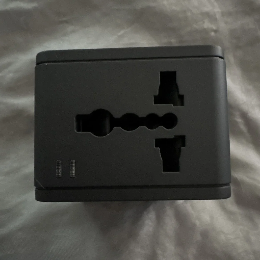 Current Mood: Worldwide Travel Power Plug Adapter With Case EUC Europe/UK/US-AUS